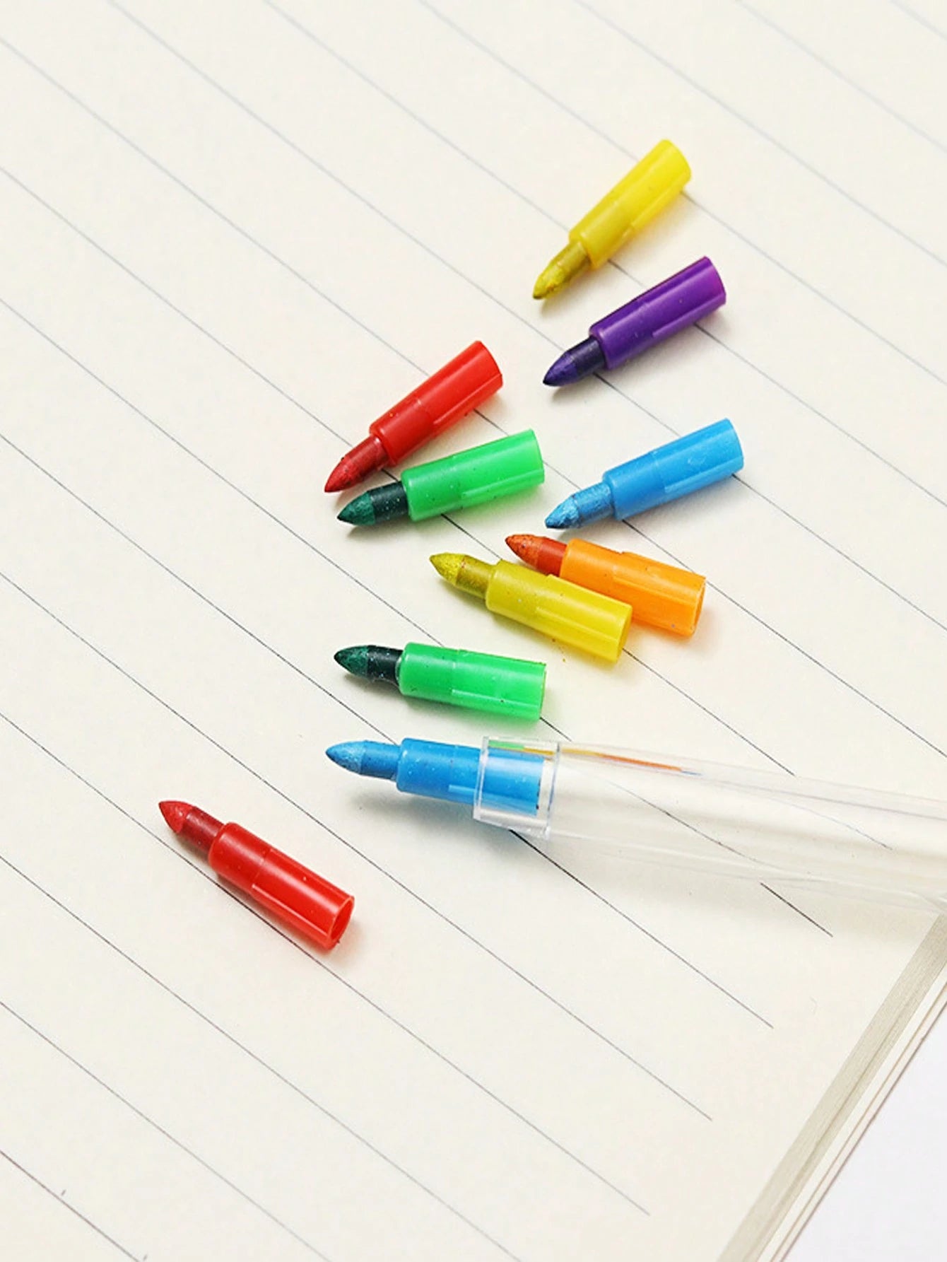 30/20/10/5/1 Pcs Stackable 11-Section Colored Wax Crayons, Student Drawing Crayons & Pencils, Student Stationery, Stackable Coloring Pencils, Back To School Supplies, Kids Gift