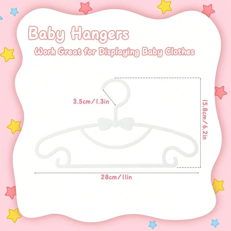 30/20/10pcs Bowknot Baby Hangers Plastic Nursery Wardrobe Hangers Non-Slip Laundry Baby Hangers Suitable For Newborn Toddler Clothing, Ultra-Thin