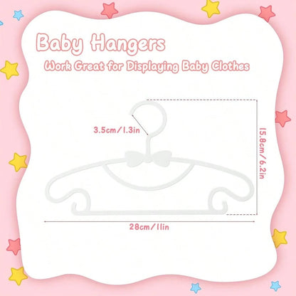 30/20/10pcs Bowknot Baby Hangers Plastic Nursery Wardrobe Hangers Non-Slip Laundry Baby Hangers Suitable For Newborn Toddler Clothing, Ultra-Thin