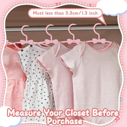 30/20/10pcs Bowknot Baby Hangers Plastic Nursery Wardrobe Hangers Non-Slip Laundry Baby Hangers Suitable For Newborn Toddler Clothing, Ultra-Thin
