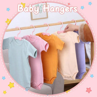 30/20/10pcs Bowknot Baby Hangers Plastic Nursery Wardrobe Hangers Non-Slip Laundry Baby Hangers Suitable For Newborn Toddler Clothing, Ultra-Thin