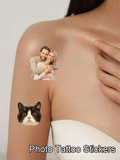 30-300Pcs Custom, Personalized Fake Tattoos, Temporary Tattoos, Photo And Picture Birthday Tattoo Stickers, Anniversaries, Wedding Gifts, Valentine's Day, Graduation Ceremonies, Friends, Men, Women, F