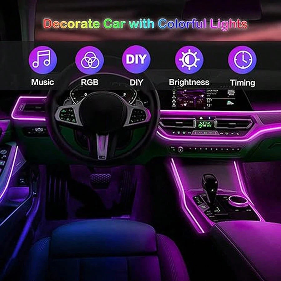 300CM/118.1-Inch Automotive Interior Ambient Lighting Kit, 8-Color Single-Color Light Strip With Music Synchronization Mode/Microphone Mode, USB Powered-5V, Suitable For SUVs And Off-Road Vehicles, P