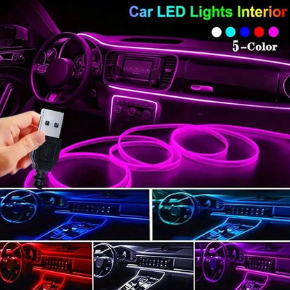 300CM/118.1-Inch Automotive Interior Ambient Lighting Kit, 8-Color Single-Color Light Strip With Music Synchronization Mode/Microphone Mode, USB Powered-5V, Suitable For SUVs And Off-Road Vehicles, P