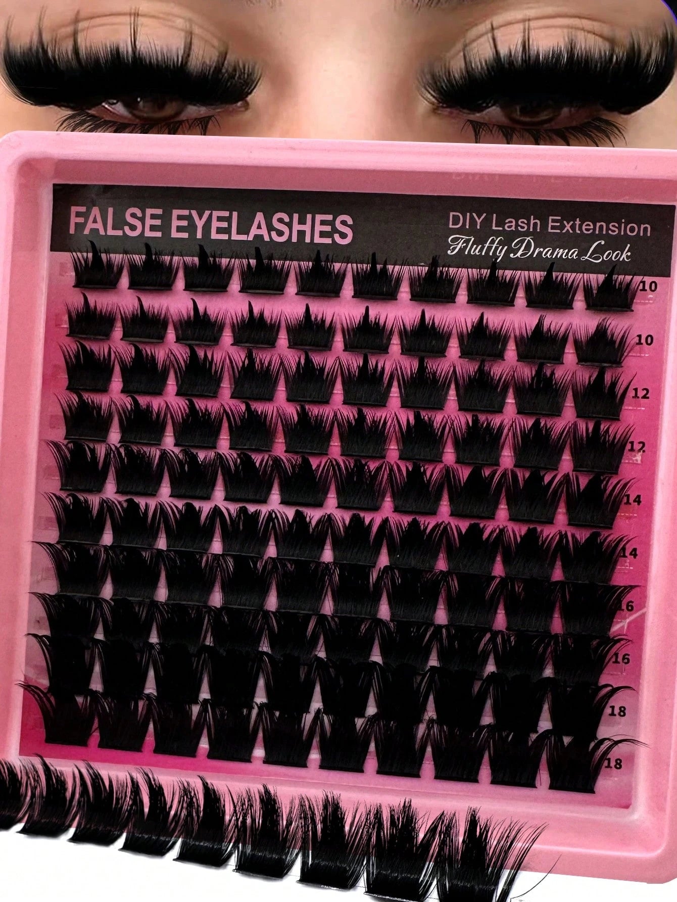 300D Cartoon Style Pointed Cluster False Eyelashes 10-18mm Natural Stem 100pcs Loose Lower Lashes Thin & Lively Style Lower Lash Extension Clusters