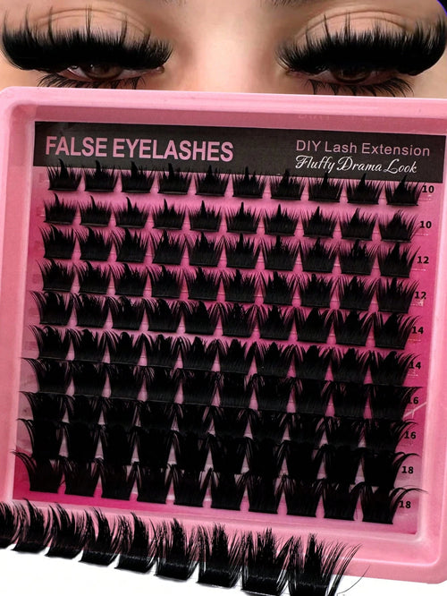 300D Cartoon Style Pointed Cluster False Eyelashes 10-18mm Natural Stem 100pcs Loose Lower Lashes Thin & Lively Style Lower Lash Extension Clusters