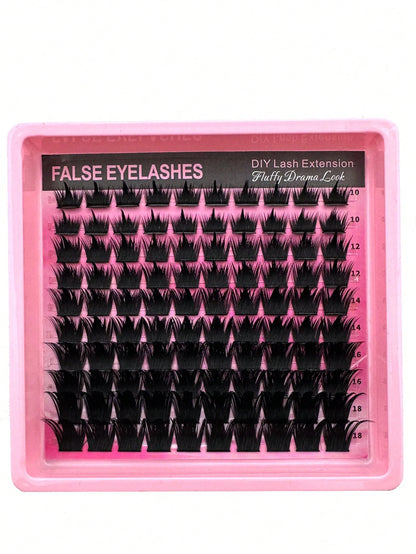 300D Cartoon Style Pointed Cluster False Eyelashes 10-18mm Natural Stem 100pcs Loose Lower Lashes Thin & Lively Style Lower Lash Extension Clusters
