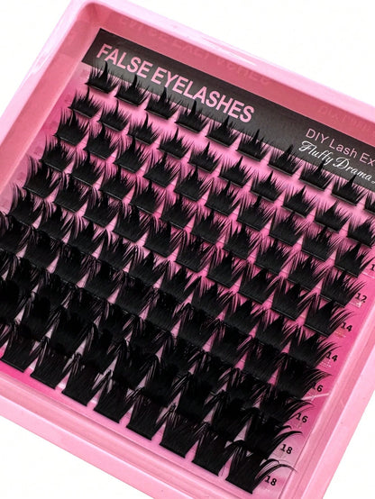 300D Cartoon Style Pointed Cluster False Eyelashes 10-18mm Natural Stem 100pcs Loose Lower Lashes Thin & Lively Style Lower Lash Extension Clusters
