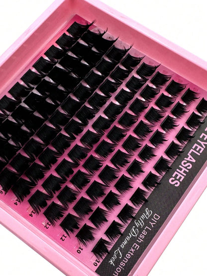300D Cartoon Style Pointed Cluster False Eyelashes 10-18mm Natural Stem 100pcs Loose Lower Lashes Thin & Lively Style Lower Lash Extension Clusters