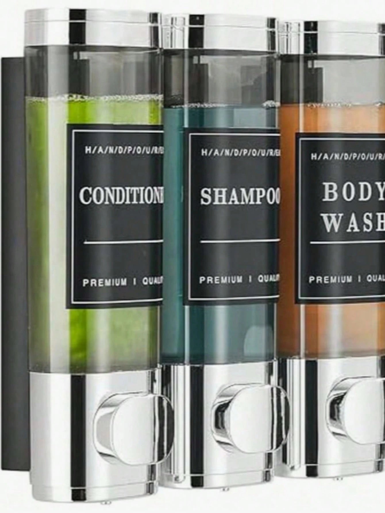 300ml 3-Compartment Wall Mounted Soap Dispenser, No-Drill Shampoo Conditioner Body Wash Pump Organizer, Refillable One-Hand Shower Dispenser For Bathroom, Kitchen, Home, Hotel, Gym, Family Hygiene & D