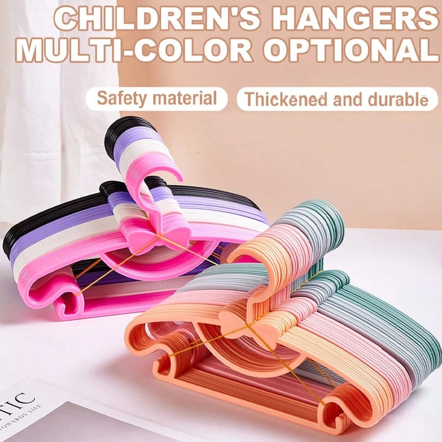30pcs Bow Hanging Clips Plastic Baby Hangers, Non-Slip Newborn Infant Closet Clothes Organizer For Baby/Toddler Apparel, Ultra-Thin