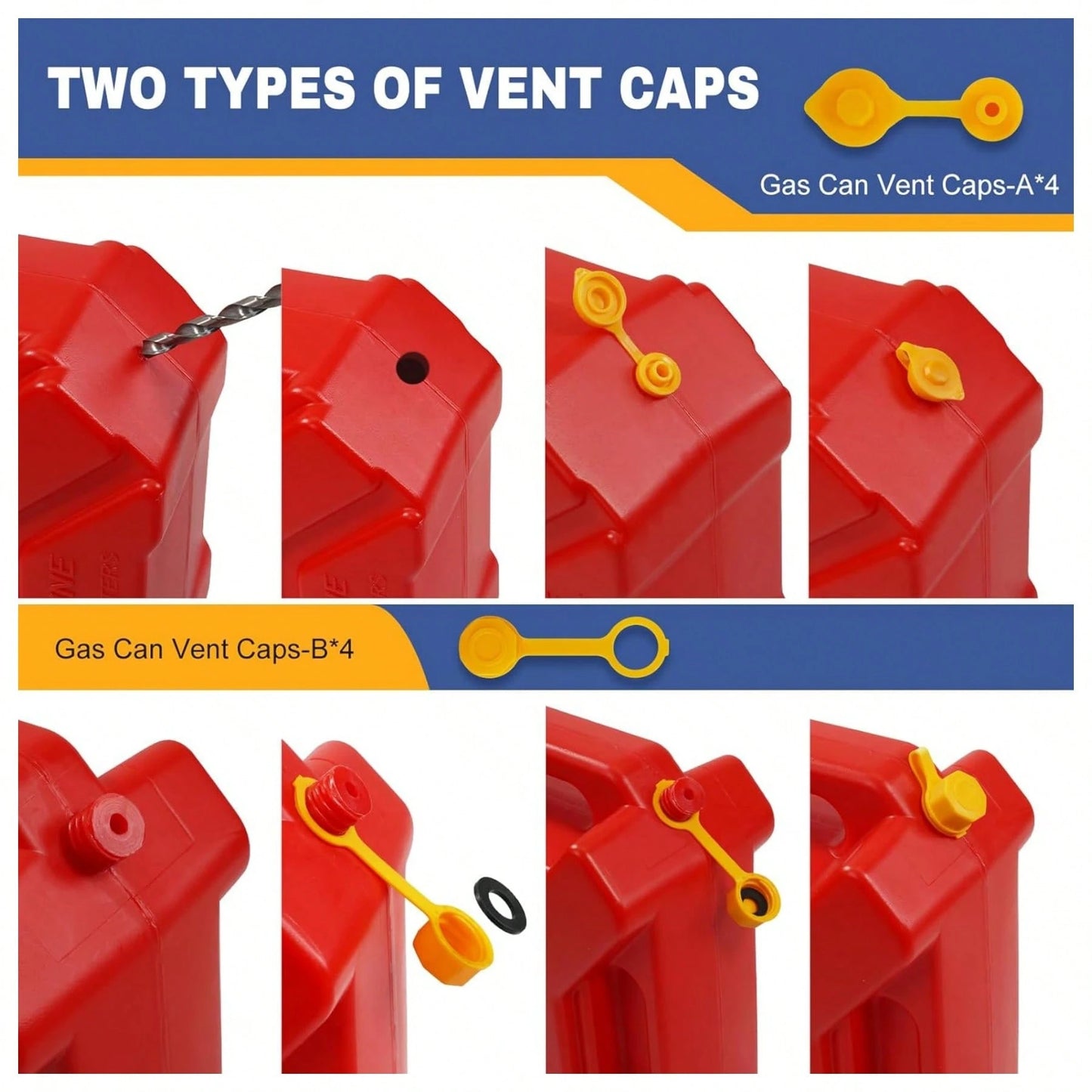 33 Pcs Gas Can Spout Replacement Kit, Gas Can Spout Replacement Fits 5 Gallon Gasoline Cans, With Flexible Nozzles,S Crew Collar Gas Caps For Fuel Transfer Tanks