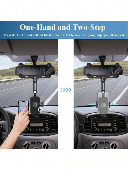 360°Rotatable And Retractable Car Phone Holder Car Rearview Mirror Bracket,Multifunctional Adjustable Universal Phones Holder,Universal Phone GPS Holder Phones Mount Holders For All Smartphones