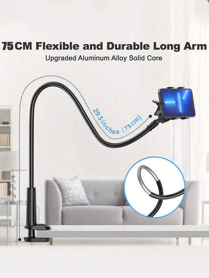 360° Rotatable Cellphone Holder Slouchy Bracket With Spiral Base For Bedside Or Bed Use Compatible With IPhone, Android Phone, Gift For Birthday, Family, Friends 360 Degree Rotating, Bed Slouchy Stand