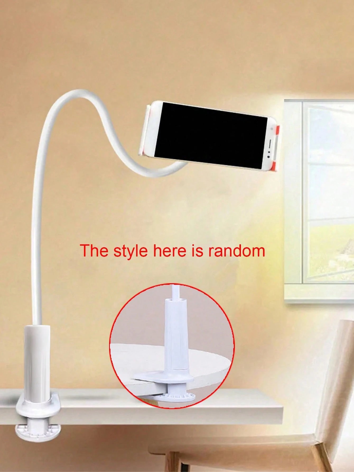 360° Rotatable Cellphone Holder Slouchy Bracket With Spiral Base For Bedside Or Bed Use Compatible With IPhone, Android Phone, Gift For Birthday, Family, Friends 360 Degree Rotating, Bed Slouchy Stand