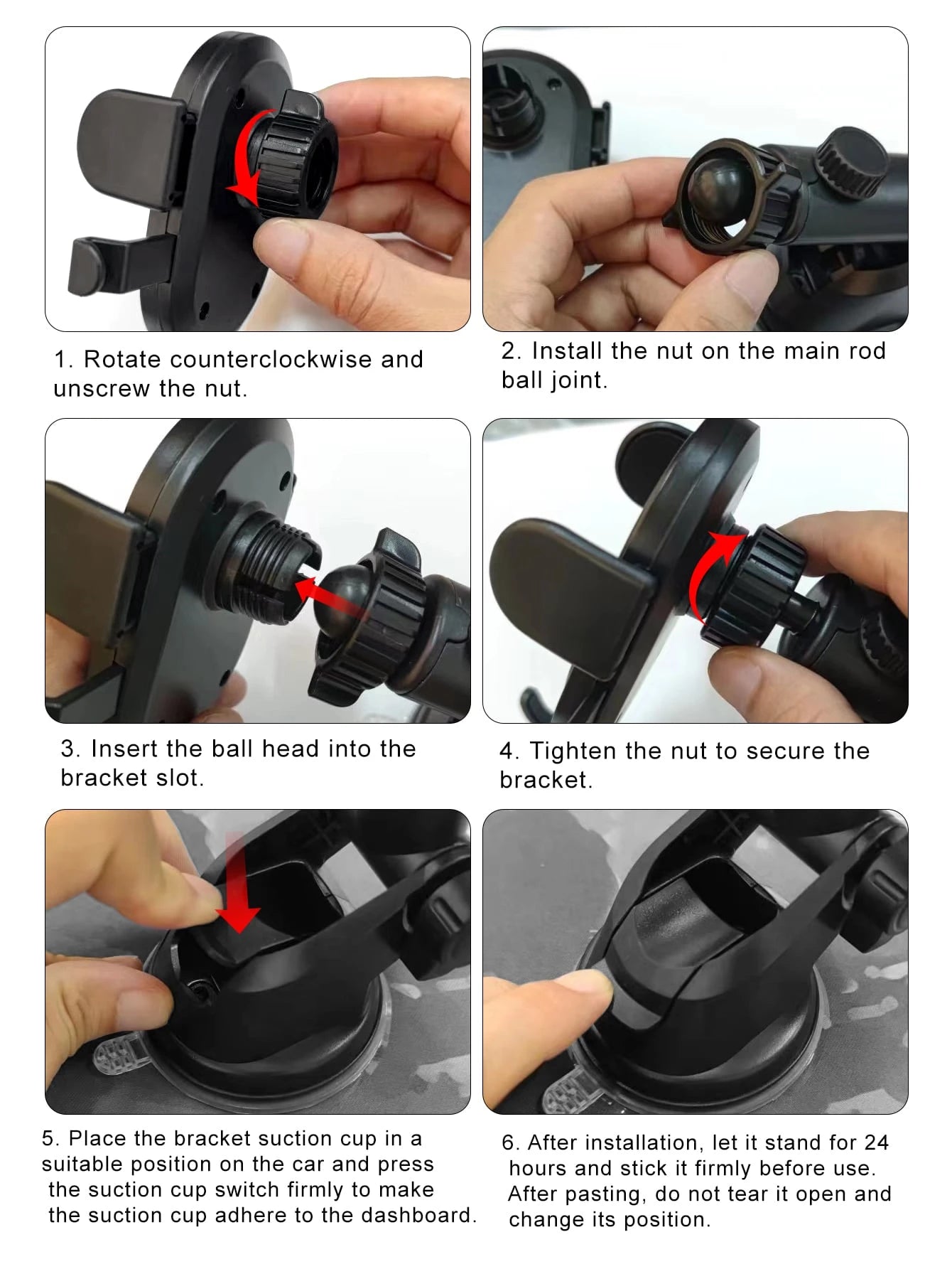 360° Rotatable Suction Cup Car Phone Holder- Universal Car Dashboard Phone Mount Bracket, Suitable For Navigation, Compatible With IPhone, Android Phones, Great Gift For Family And Friends