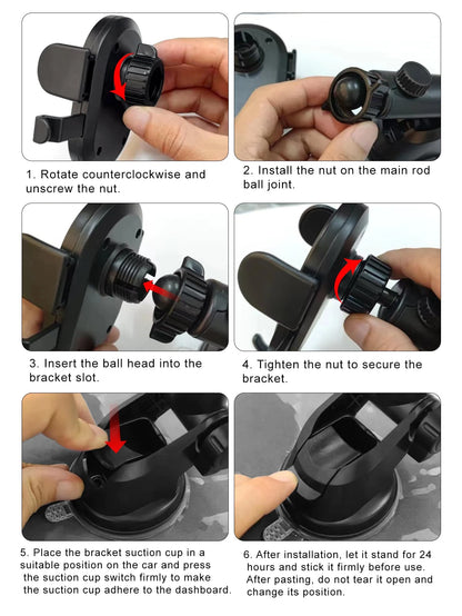 360° Rotatable Suction Cup Car Phone Holder- Universal Car Dashboard Phone Mount Bracket, Suitable For Navigation, Compatible With IPhone, Android Phones, Great Gift For Family And Friends
