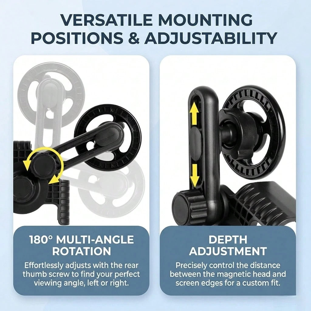 360° Rotating Magnetic Car Phone Holder, With Strong Suction Cup And Triangular Base, Adjustable Side Screen Bracket, Suitable For/Y/X/S And All Smartphones