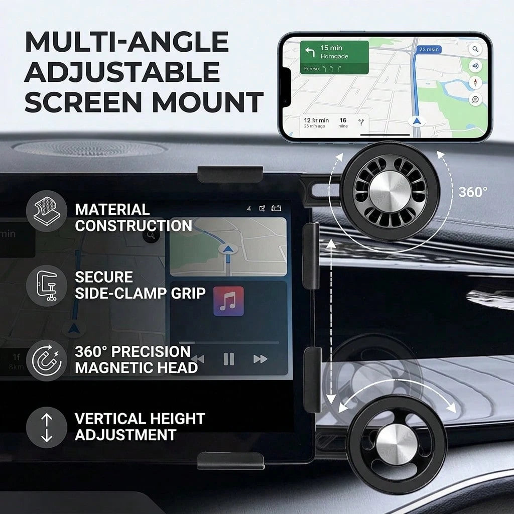 360° Rotating Magnetic Car Phone Holder, With Strong Suction Cup And Triangular Base, Adjustable Side Screen Bracket, Suitable For/Y/X/S And All Smartphones