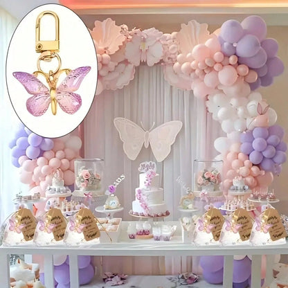 36PCS/1set Butterfly Keychains Gift Set, Gender Reveal Party, Suitable For Birthday, Wedding, Christmas Party, Perfect Gift For Colleagues, Friends And Family