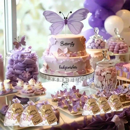36PCS/1set Butterfly Keychains Gift Set, Gender Reveal Party, Suitable For Birthday, Wedding, Christmas Party, Perfect Gift For Colleagues, Friends And Family