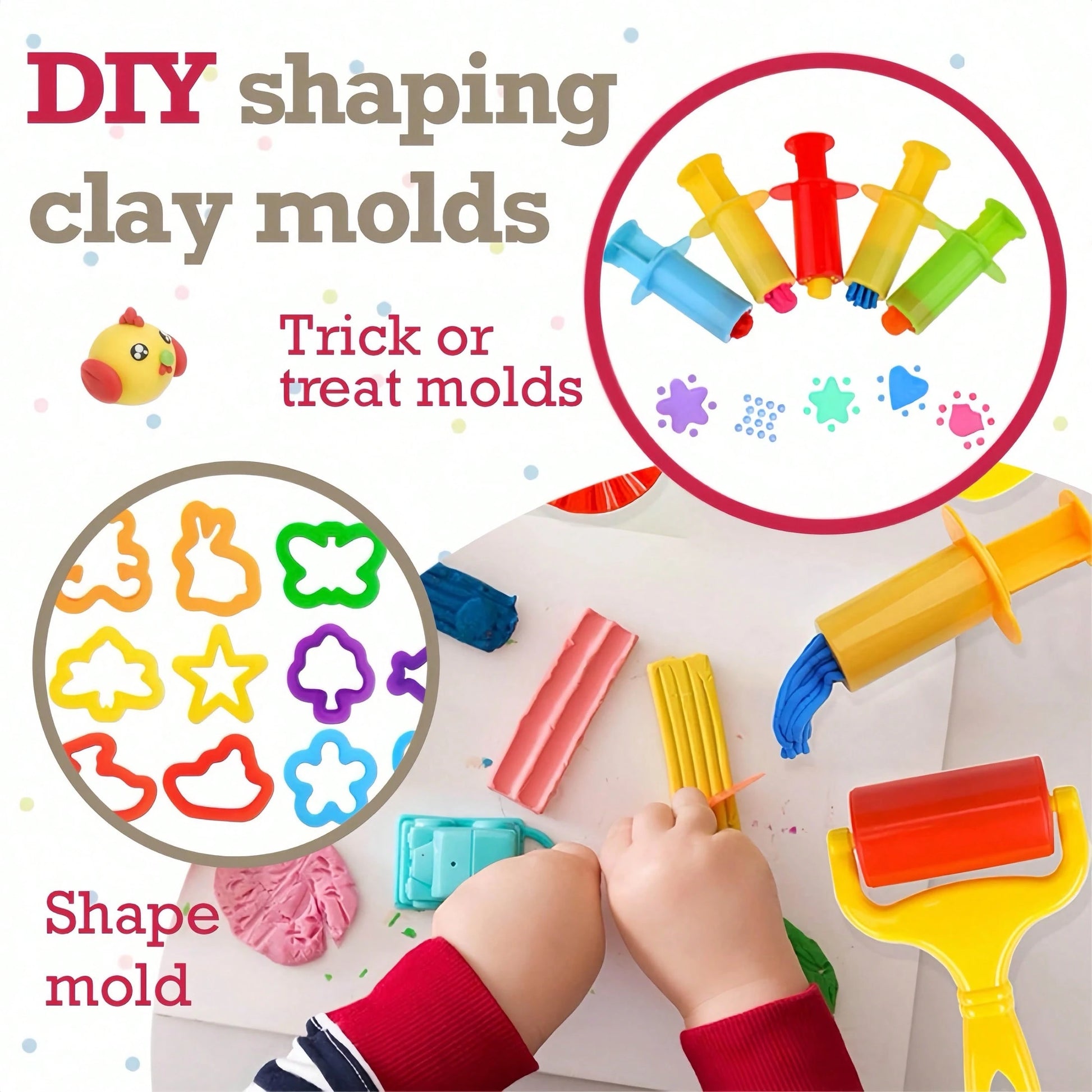 36pcs Clay Tools Set With Rolling Pin, Cutters, Scrapers- Large Blue Clay Extruder, Home Or Classroom- Colorful Animal Molds-Easy-Clean Clay Modeling Tools For Beginners & Experts, Local Warehouse