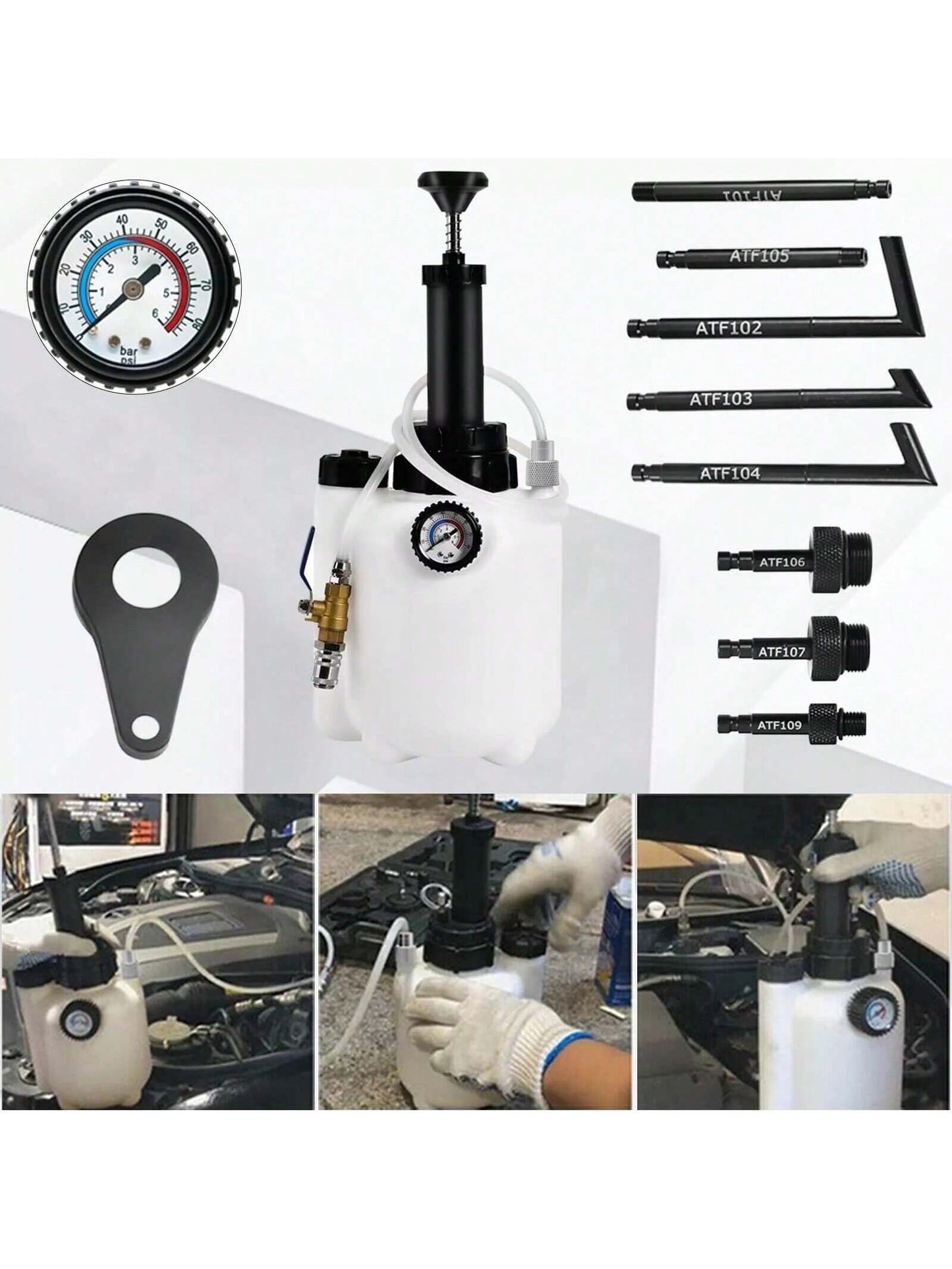 3L Transmission Oil Filling Tool With 8pcs Adaptors & System Fluid Pump Manual