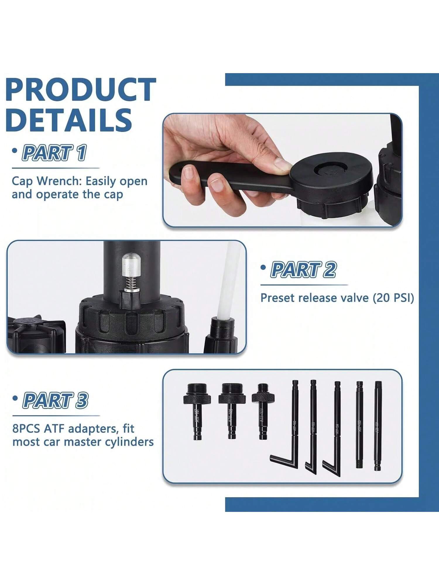 3L Transmission Oil Filling Tool With 8pcs Adaptors & System Fluid Pump Manual