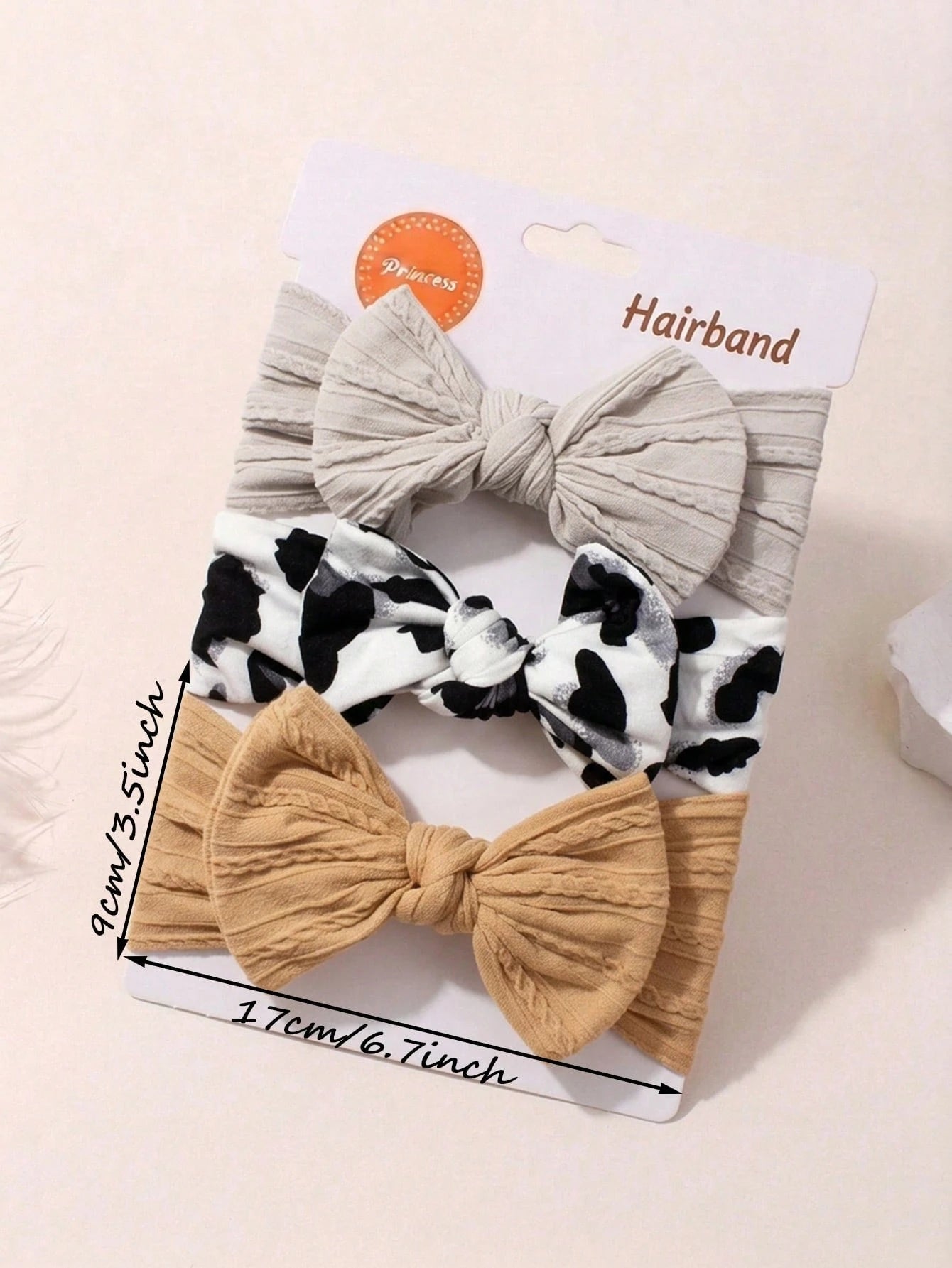 3pcs Autumn Cute Leopard Print Bow Baby Headband, Soft Skin-Friendly Princess Baby Hair Accessories Set