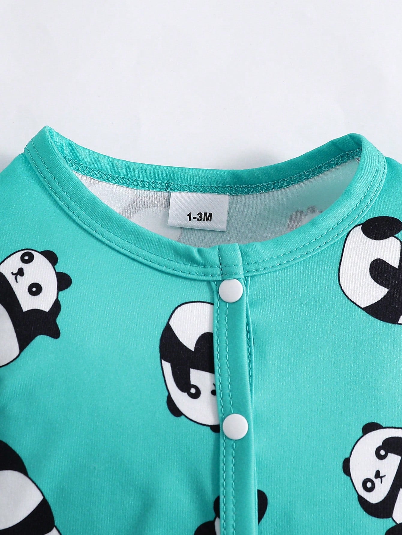 3pcs Baby Boy Cute Cartoon Panda & Striped Print Long Sleeve Footie Jumpsuit, Suitable For All Seasons