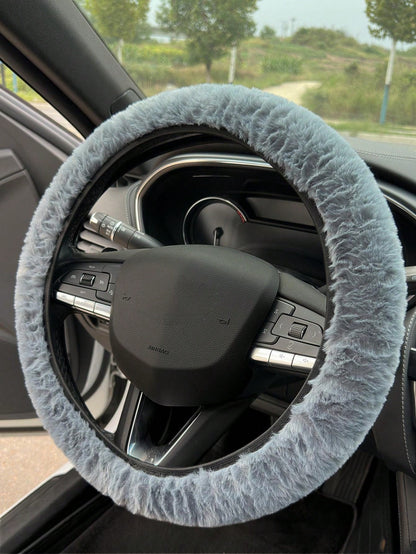 3pcs Car Plush Steering Wheel Cover And Shoulder Protection Cover Three Pieces Set Combination Suitable For Use In Spring, Autumn And Winter,Car Stuff For Woman,Pink Car Stuff
