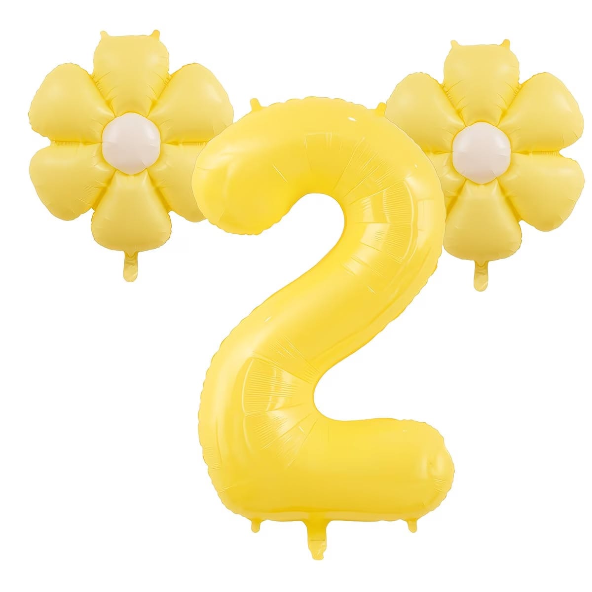 3pcs Giant 40 Inch Lemon Yellow Number Balloon Set, Includes 18 Inch Fresh Daisy Balloons, Suitable For Birthday Party Decoration, Summer Events, Baby Shower And Banquet- Birthday Party Gathering Dec