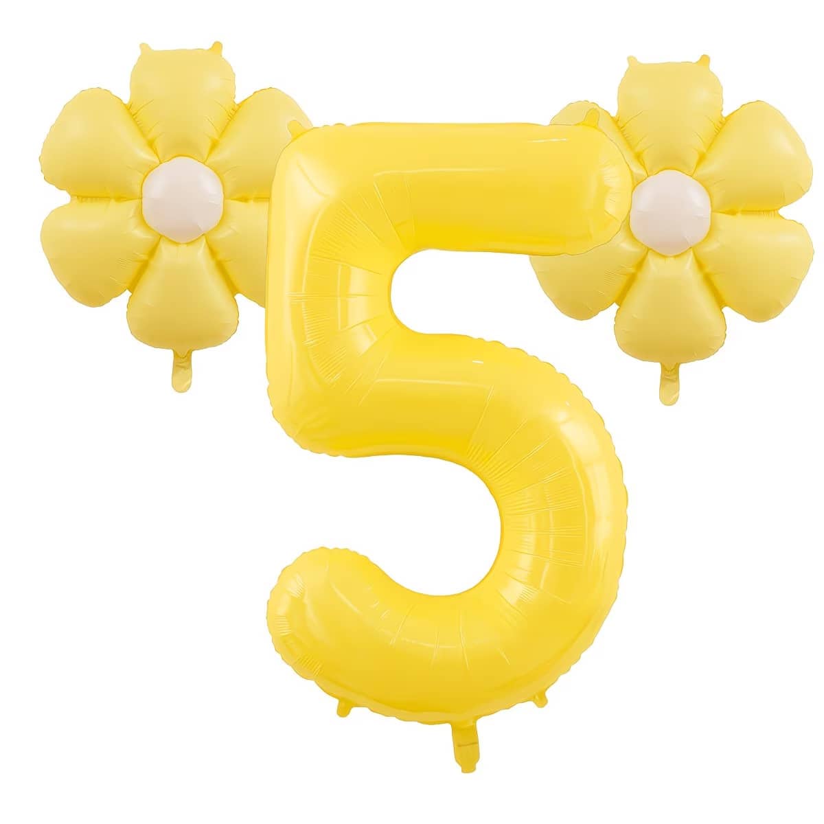 3pcs Giant 40 Inch Lemon Yellow Number Balloon Set, Includes 18 Inch Fresh Daisy Balloons, Suitable For Birthday Party Decoration, Summer Events, Baby Shower And Banquet- Birthday Party Gathering Dec
