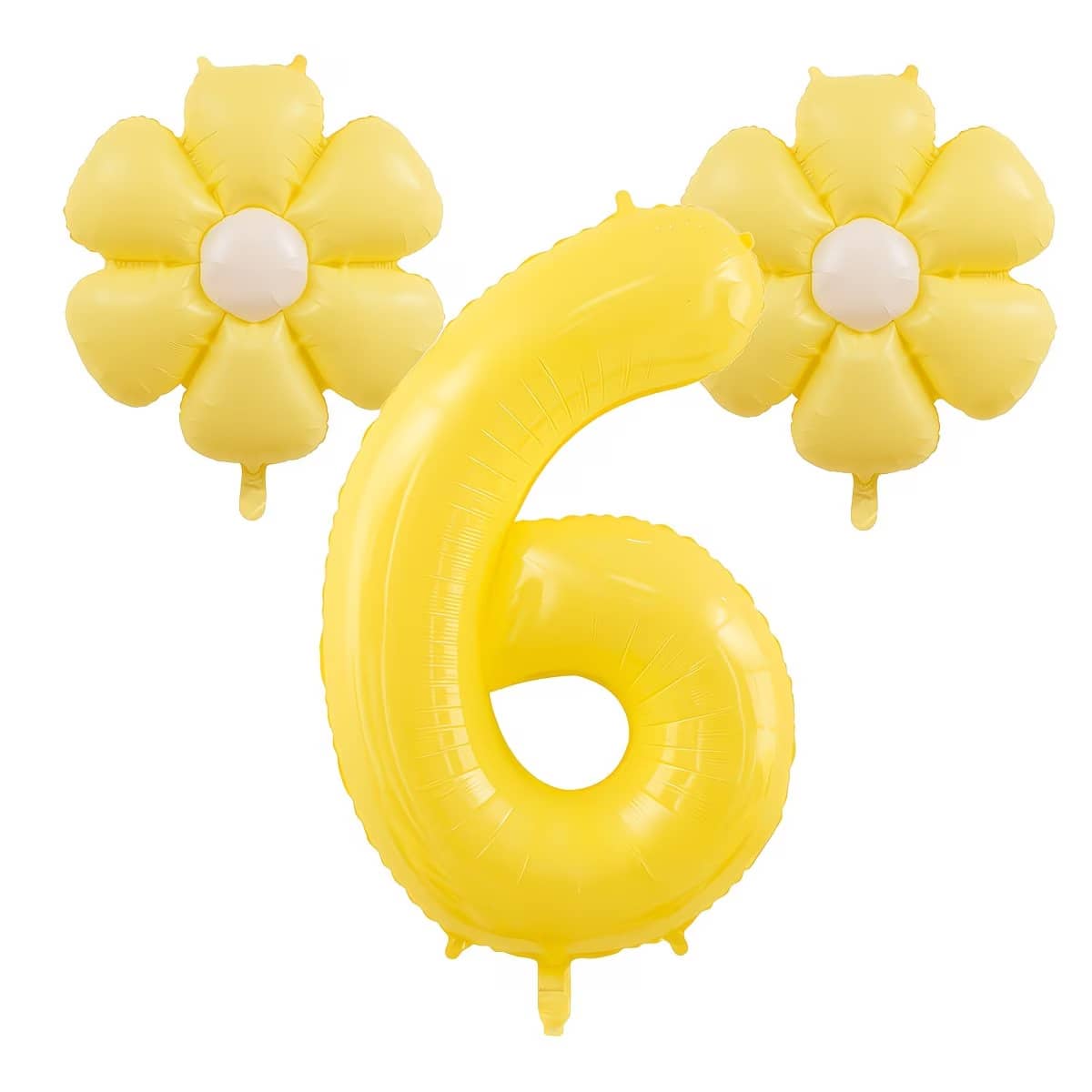 3pcs Giant 40 Inch Lemon Yellow Number Balloon Set, Includes 18 Inch Fresh Daisy Balloons, Suitable For Birthday Party Decoration, Summer Events, Baby Shower And Banquet- Birthday Party Gathering Dec