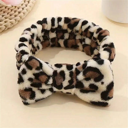 3pcs Hair Band Set| Vintage Leopard Print Face Wash Headband + 2pcs Wristbands| Soft Coral Fleece Material, Home Hair Accessory Set| Suitable For Face Washing, Makeup, SPA, Yoga And Daily Home Care
