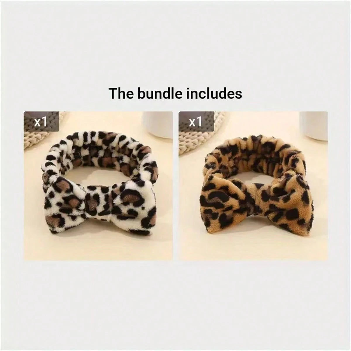 3pcs Hair Band Set| Vintage Leopard Print Face Wash Headband + 2pcs Wristbands| Soft Coral Fleece Material, Home Hair Accessory Set| Suitable For Face Washing, Makeup, SPA, Yoga And Daily Home Care