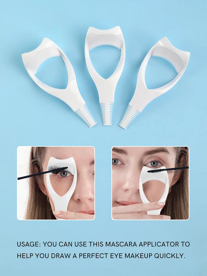 3pcs Mascara Shield Applicator Guard Eyelash Guide For Makeup, Eyelash Brush Tool, 3 In 1 Makeup Cosmetic Eyelash Tool Upper Lower Eye Lash Mascara Guard Applicator, For Women Girls, White,Makeup,Chea