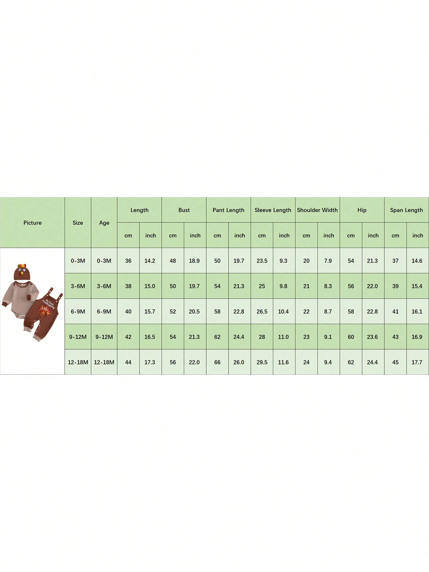 3Pcs Newborn Baby Boys Thanksgiving Outfits Set Long Sleeve Romper Tops + Turkey Suspender Pants + Hat 3M 6M 9M 12M 18M Infant Fall Overalls Clothes