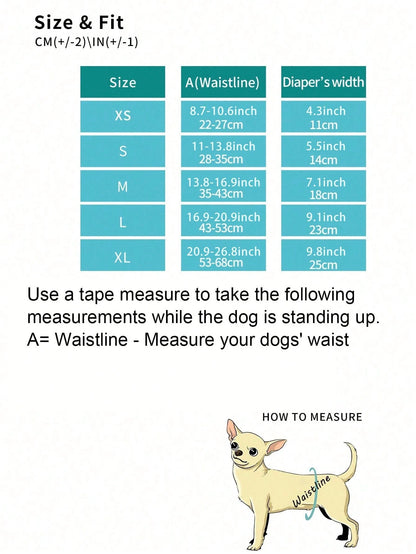 3pcs/Pack Reusable Male Dog Diapers- Super Absorbent Washable Male Dog Diapers- Reusable Male Dog Diapers (Solid Color)