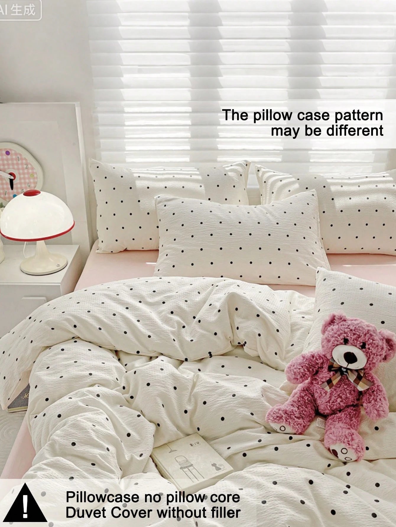 3pcs Polka Dot Bedding Set, Super Soft & Breathable, Premium Microfiber & Wrinkle-Resistant Fabric, All-Season Use. Machine Washable, Fade-Resistant, Anti-Pilling, Shrink-Proof And Wrinkle-Free. Simpl