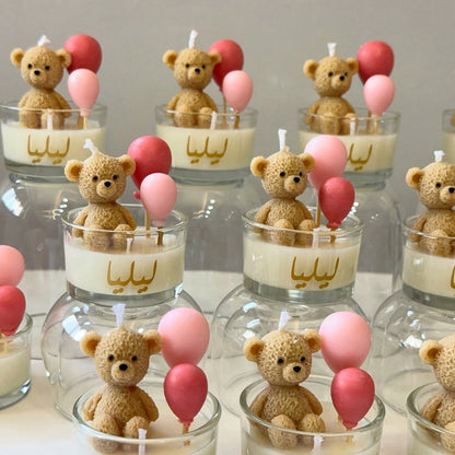 3pcs Resin Silicone Round Balloon And 3D Bear Silicone Mold Set, Candle Balloon And Bear Decorative Mold, Candle Add-On Mold, Decorative Craft Making Additive, For Concrete Making