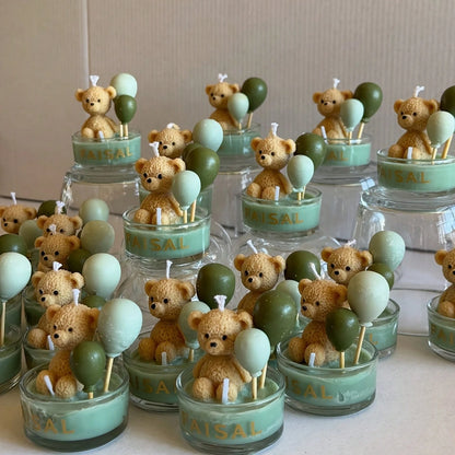 3pcs Resin Silicone Round Balloon And 3D Bear Silicone Mold Set, Candle Balloon And Bear Decorative Mold, Candle Add-On Mold, Decorative Craft Making Additive, For Concrete Making
