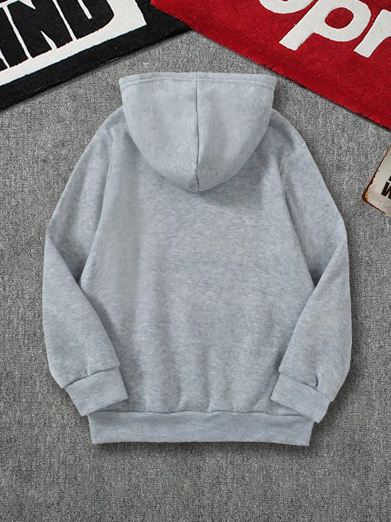 3pcs/Set Teen Boy Casual Solid Color Minimalist Pullover Hooded Sweatshirt With Pocket, Spring/Autumn