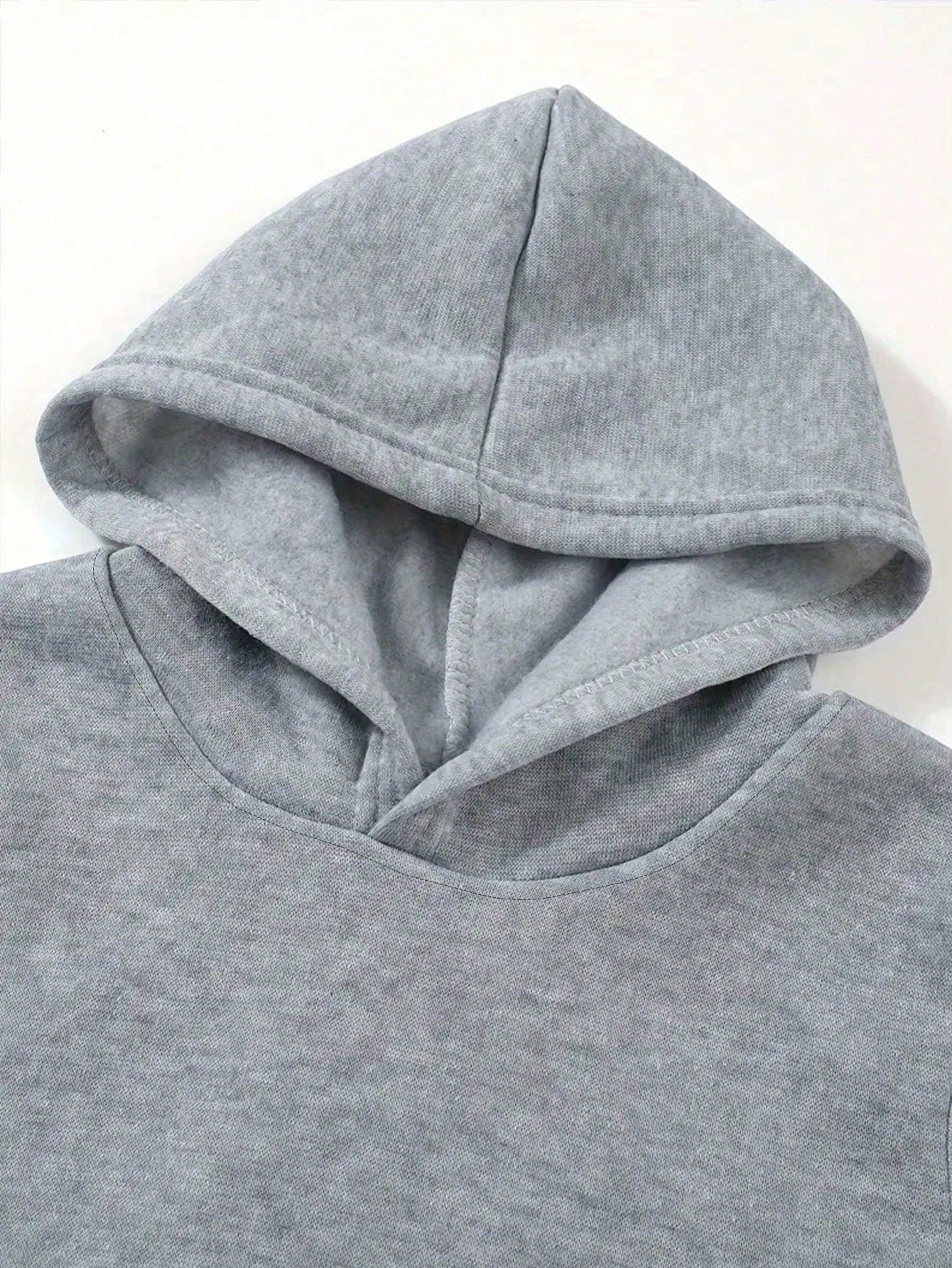 3pcs/Set Teen Boy Casual Solid Color Minimalist Pullover Hooded Sweatshirt With Pocket, Spring/Autumn