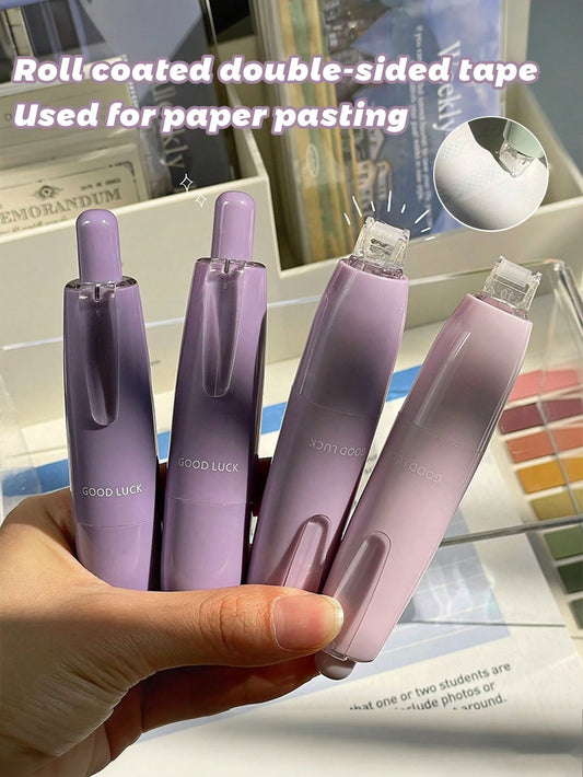 4-1 Roll Permanent Double-Sided Coated Tape, Adhesive Tape Dispenser For Scrapbooking, Crafts, Arts, Photos, Smooth And Clean, Back To School Essential