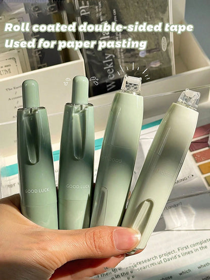 4-1 Roll Permanent Double-Sided Coated Tape, Adhesive Tape Dispenser For Scrapbooking, Crafts, Arts, Photos, Smooth And Clean, Back To School Essential