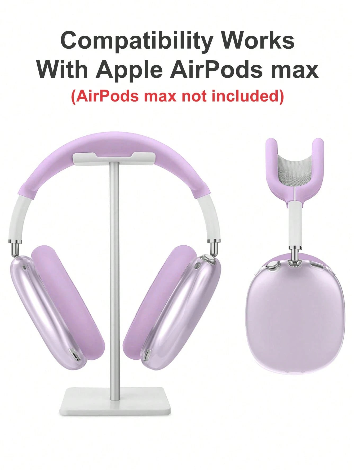 4-In-1 Silicone Protective Case For Max, Transparent Soft TPU Earcup Cover/Earpads Cover/Headband Cover, Compatible With Max (2024/2020), Transparent Accessories, Compatible With Apple Max (USB-C)