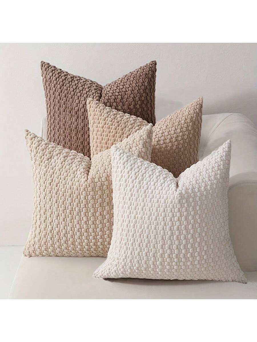 4 Soft Velvet Modern Double-Sided Design Sofa Pillowcases, Office Chair Backrest Pillowcases, Bedside Cushion Covers, And Machine-Washable Sofa And Bed Decorative Cushion Covers