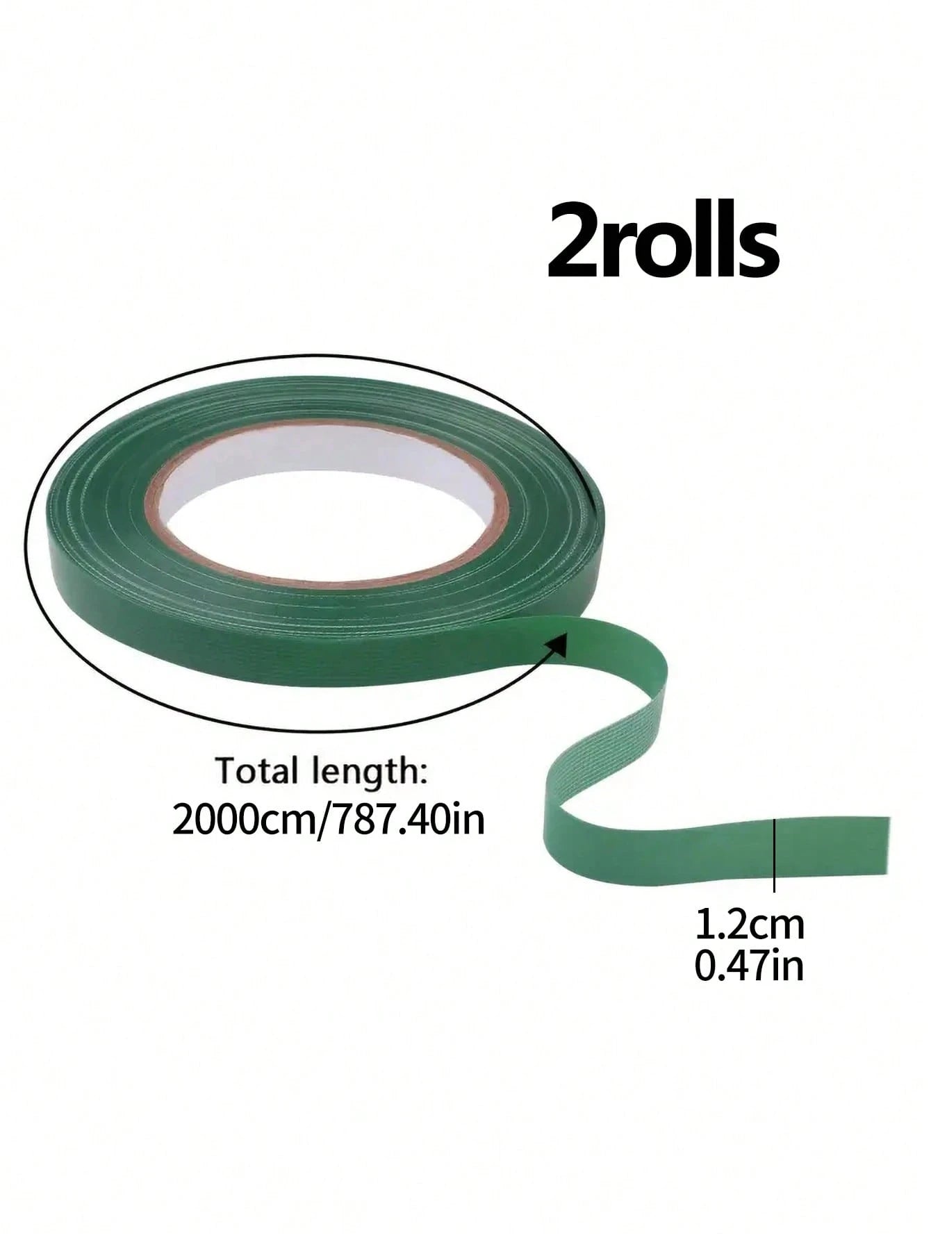 40m 2 Rolls Garden Tape, Green Floral Tape For Valentine's Day Bouquet, Flower Stem Paper Tape, Stamen Wrapping, DIY Handmade Material For Flower Shop, Wedding Supplies, Packaging, Mother's Day, Easte