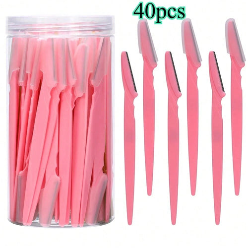40pcs/20pcs/10pcs Eyebrow Trimmer Makeup Beauty Tool Facial Body Hair Removal Razor Blade Women Eyebrow Shaping Knife